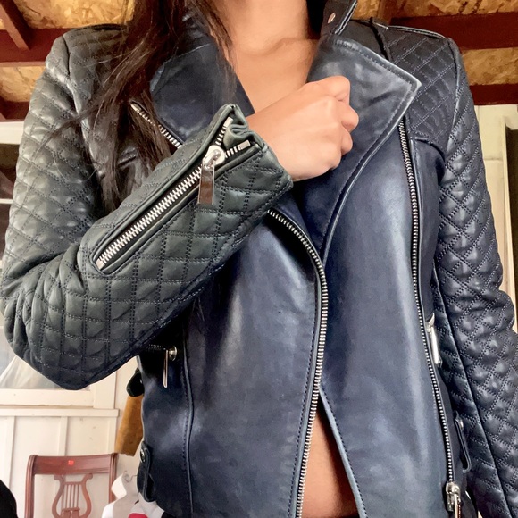 Barbara Bui Quilted Leather Jacket Moto Biker 38 - Picture 2 of 12